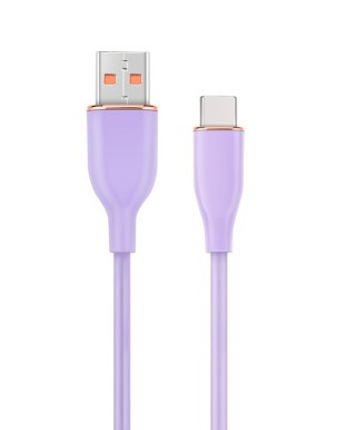 cable de carga y datos gembird usb tipo c de silicona premium 1,5 m violeta