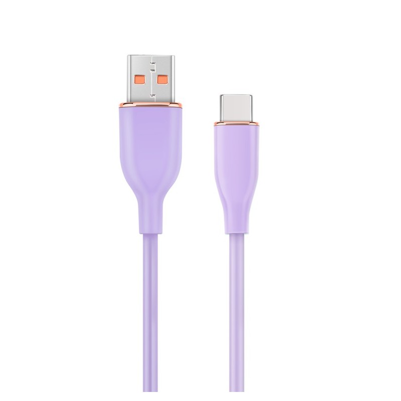 cable de carga y datos gembird usb tipo c de silicona premium 1,5 m violeta