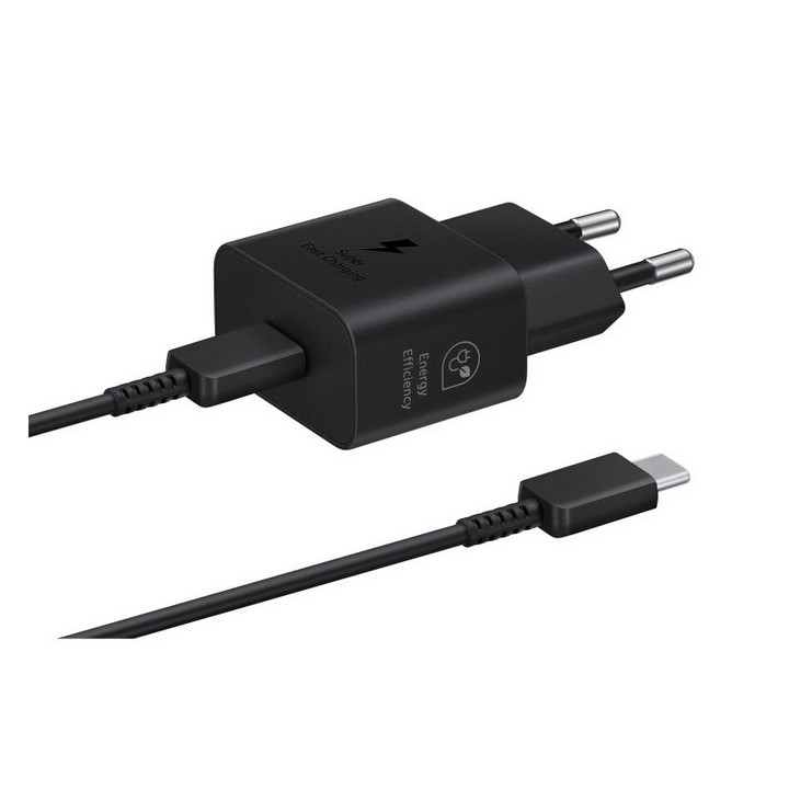 samsung cargador samsung ep - t2510xbegeu usb tipo c negro 25w cable incluido