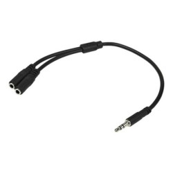startechcom cable jack 3.5mm startech 0.20m - macho - hembra - negro