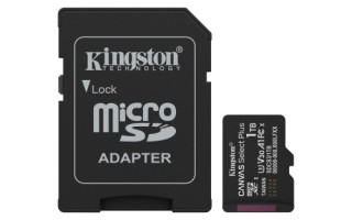 kingston kingston technology 1tb microsdxc canvas select plus gen3 150mb/s a1 (incluye adaptador de