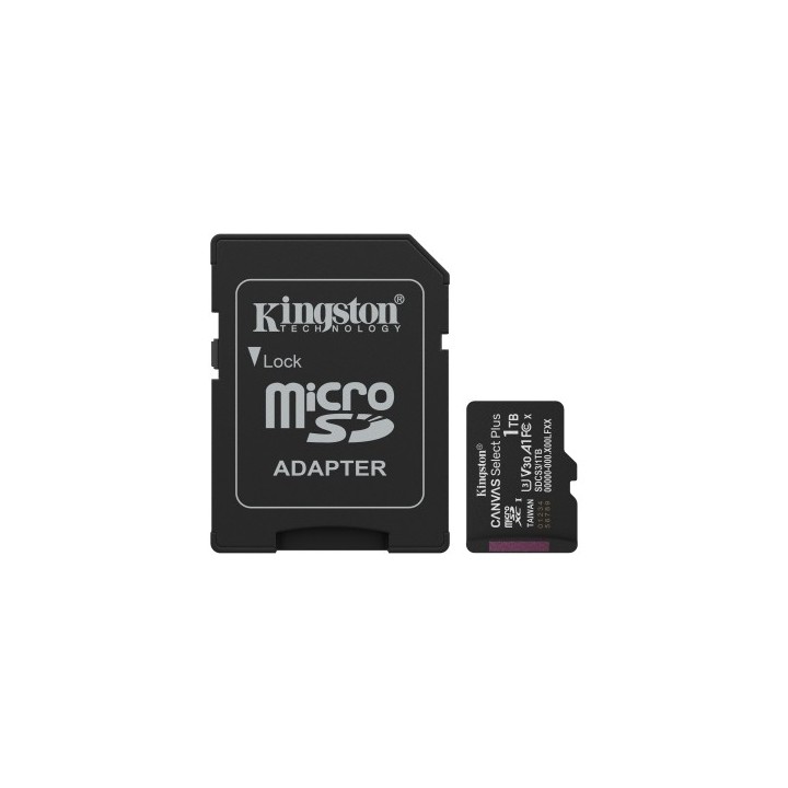 kingston kingston technology 1tb microsdxc canvas select plus gen3 150mb/s a1 (incluye adaptador de
