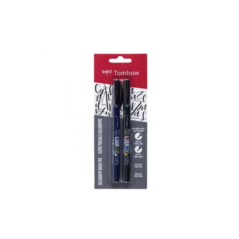 tombow blister 2 rotuladores base agua punta dura + blanda (ws-bs + ws-bh) tombow ws-bhs-2p