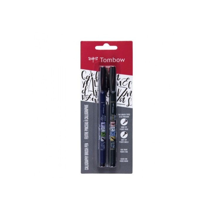 tombow blister 2 rotuladores base agua punta dura + blanda (ws-bs + ws-bh) tombow ws-bhs-2p