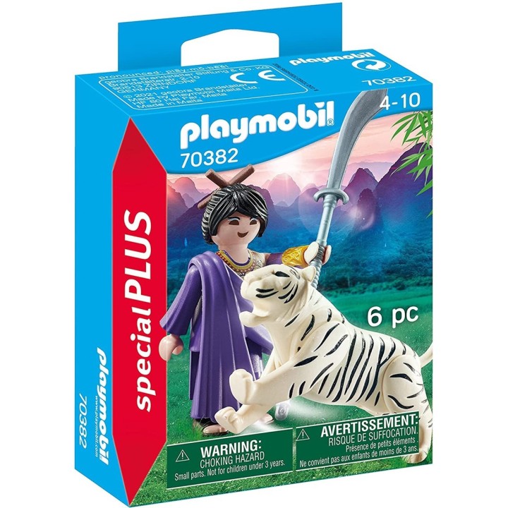 playmobil playmobil luchadora asiatica con tigre