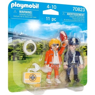 playmobil playmobil duo pack doctor y policia