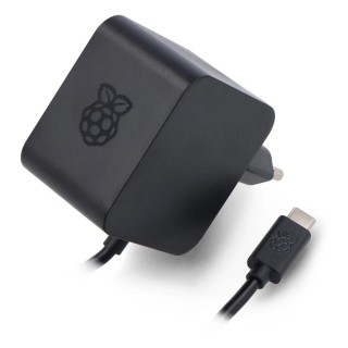 raspberry fuente de alimentacion cargador raspberry pi 5 usb c 27 w color negro