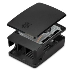 raspberry carcasa raspberry pi 5 con ventilador negra y gris