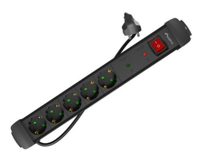 regleta lanberg sp1 5 tomas schuko proteccion hasta 2500w negra 3m