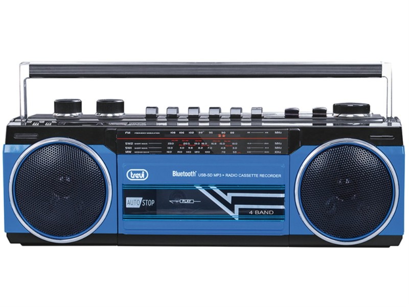 radio grabadora trevi usb sd bluetooth cassette rr 501 bt azul