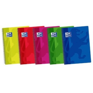 oxford cuaderno tapa plastico 4o 80 hojas 4x4 colores surtidos oxford 400044180  pack: 5 unidades