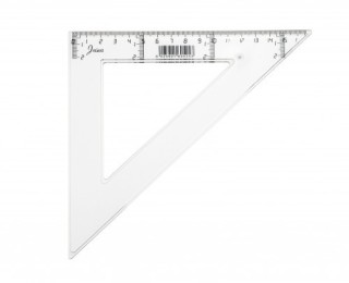 faibo escuadra transparente en plastico inyectado graduado y biselado 25 cm. faibo 41225