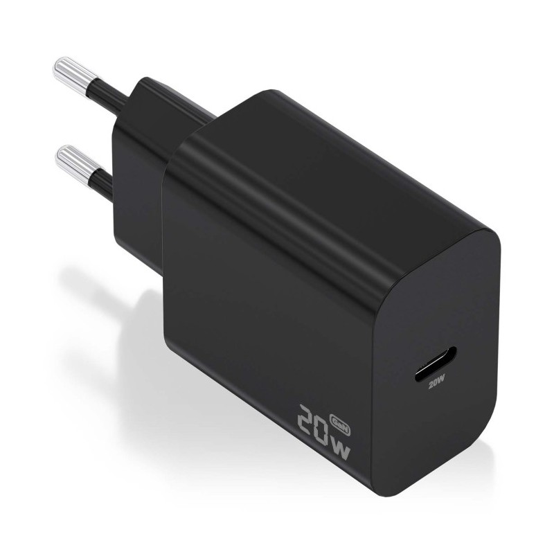 cargador aisens gan 20w 1xusb-c pd3.0 negro