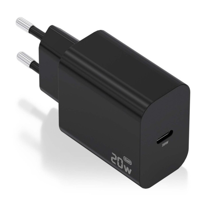 cargador aisens gan 20w 1xusb-c pd3.0 negro