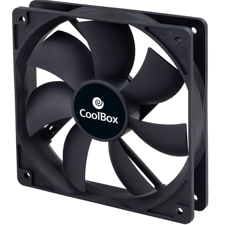 coolbox ventilador auxiliar coolbox 12cm - 3 a 4 pines -  1500rpm - color negro