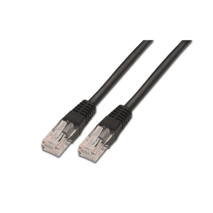 cable red aisens latiguillo rj45 cat.6 utp awg24 negro 1.0m