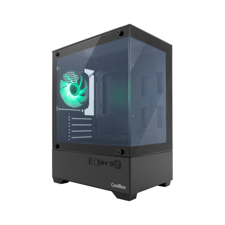 coolbox caja ordenador gaming coolbox gm200 vision lite matx argb cristal templado negra