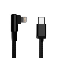 cable gembird usb cm-8pin de 8 pines trenzado de algodon en angulo, 0,2 m,negro