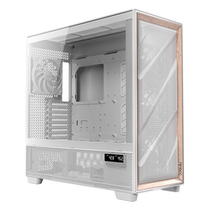 caja antec flux pro euv wood atx 2xusb3.0 sin fuente blanco