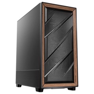 caja antec flux se atx wood negro 2xusb sn fuente