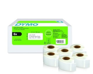 dymo pack 6 rollos lw etiquetas 25x54mm dymo 2177564