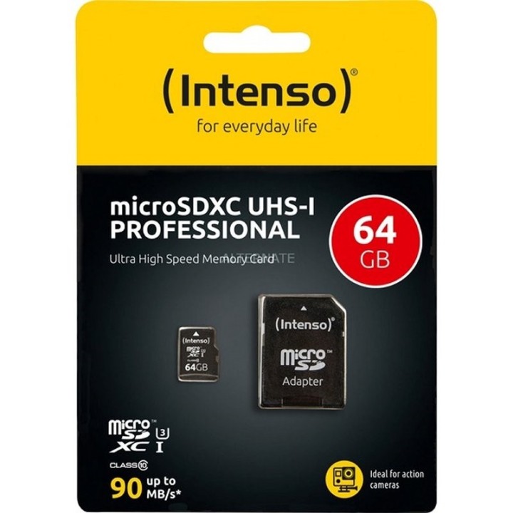 intenso 3433490 micro sd uhs-i profesiona 64gb
