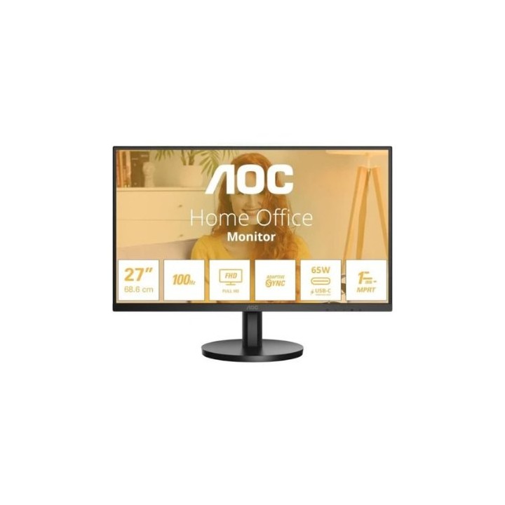 monitor led 27  aoc 27b3ca2 negro ips fhd 100hz 1ms 1xhdmi xusb-c altavoces