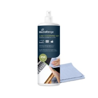 spray limpiador pantalla mediarange 250ml incluye pano de microfibra