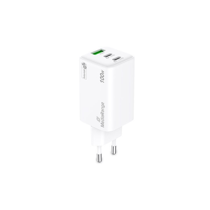 cargador mediarange triple usb-a u usb-c 100w 2xusb-c 1xusb-a carga rapida