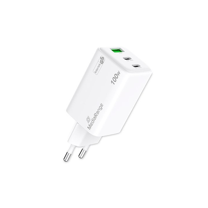 cargador mediarange triple usb-a u usb-c 100w 2xusb-c 1xusb-a carga rapida