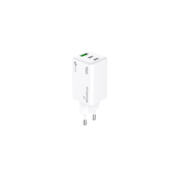 cargador mediarange triple usb-a u usb-c 100w 2xusb-c 1xusb-a carga rapida