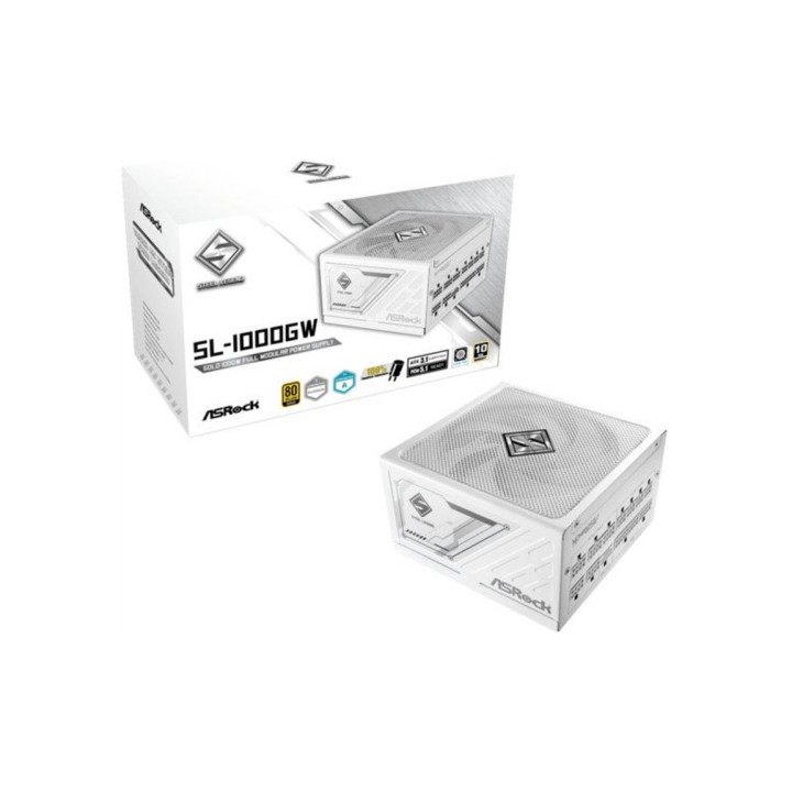asrock fuente alimentacion asrock sl-1000gw,psu,1000w,80 plus gold,135mm,modular,pci-e 5.1 (12+4pin)