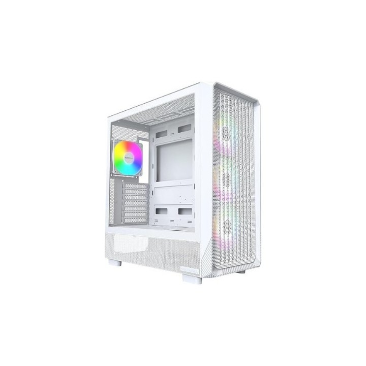 torre atx montech x5 white 4x120mm argb max cpu 165mm  max vga 410mm