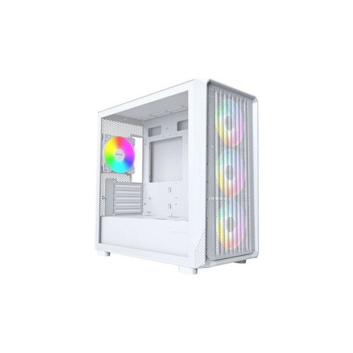 torre atx montech x5m white 4x120mm argb max cpu 165mm  max vga 405mm