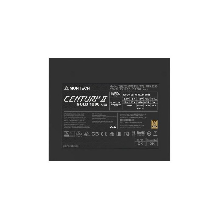 fuente atx 1200w montech century ii 80  gold vent 120mm full modular