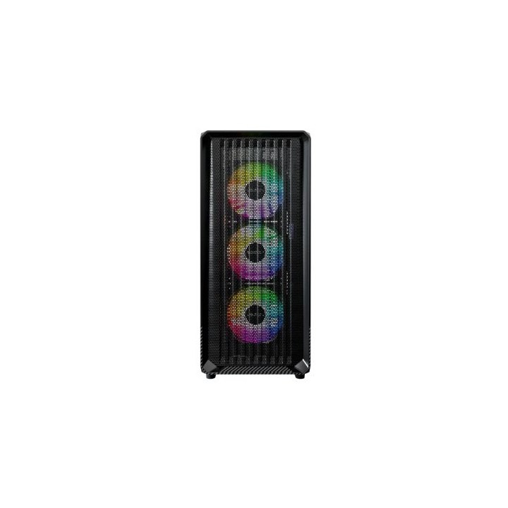 torre atx montech x5 black 4x120mm argb max cpu 165mm  max vga 410mm
