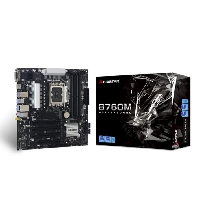 biostar placa base biostar b760mxc pro matx -  4xddr5 -  8x sata3 lga 1700
