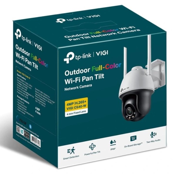 vigi camara ip pt c540-w 4mp plastico fcolor wi-fi