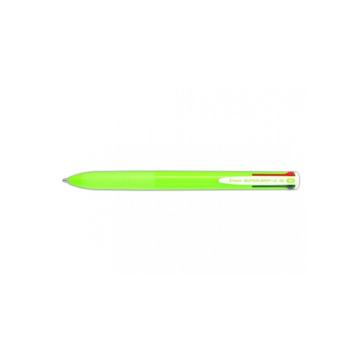 pilot boligrafo supergrip g - 4 colores - cuerpo color- verde lima pilot bpkgg-35m-lg  pack: 12 unid