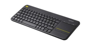 teclado logitech k400 plus touchpad ingles inalambrico negro