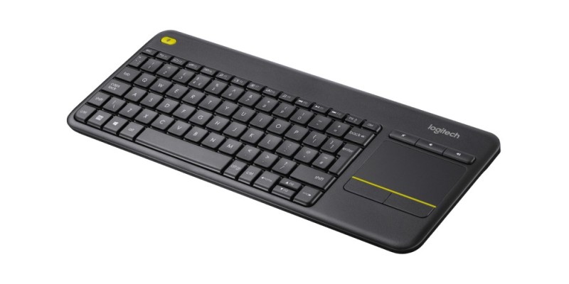 teclado logitech k400 plus touchpad ingles inalambrico negro