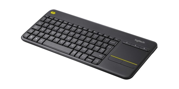 teclado logitech k400 plus touchpad ingles inalambrico negro