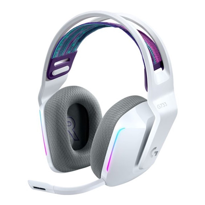 logitech auricular con microfono logitech g g733 gaming wireless inalambrico blanco