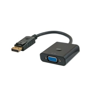 adaptador displayport a vga 0.2m savio m h 1080p negro macho a hembra