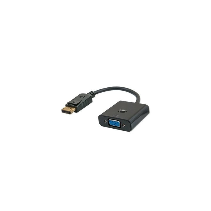 adaptador displayport a vga 0.2m savio m h 1080p negro macho a hembra