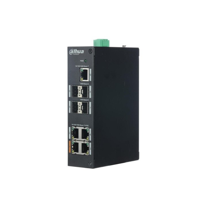 dahua (dh-pfs3409-4gt-v2) dahua switch industrial l2 4 puertos +1 uplink gigabit + 4 sfp