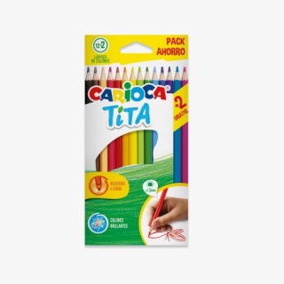 carioca caja 12+2 lapices colores surtidos resina tita carioca 43878