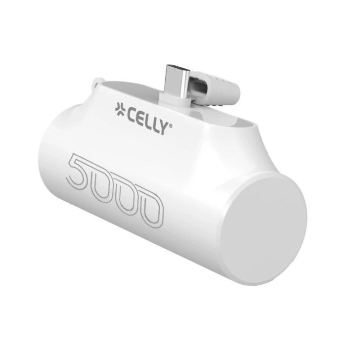 celly powerbank compacta usb-c 5000 mah blanca