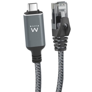 cable convertidor red ewent usb-c 3.1 to rj45 cat6 ftp 1gb gris 1,5m