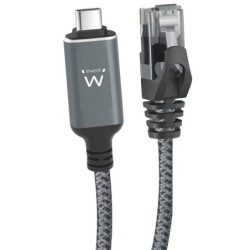 cable convertidor red ewent usb-c 3.1 to rj45 cat6 ftp 1gb gris 1,5m
